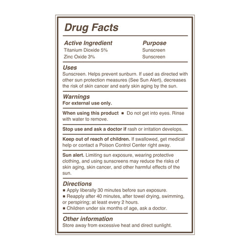 Drug Facts for Non-Toxic, Hypoallergenic Broad Spectrum SPF 30 + Sunscreen
