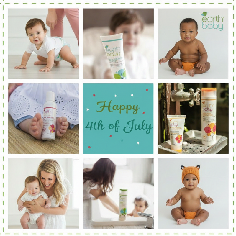 Happy 4th of July - Earth Baby Logo Top Left