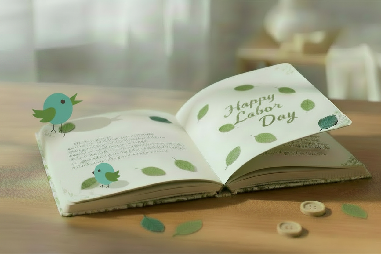 Happy Labor Day Book - Single Baby Bird